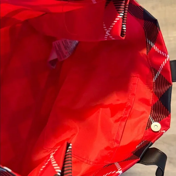 Disney Red and Black Plaid Tote with Mickey Mouse - Picture 5 of 7